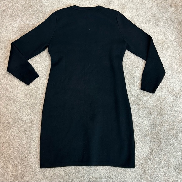 Calvin Klein Black Knit glitter logo tunic sweater Dress Sz L NWOT - Picture 3 of 10